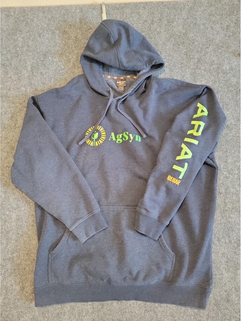 Ariat Rebar Hoodie Mens 3XL Tall Grey Workwear Sweatshirt AgSyn Promo 471